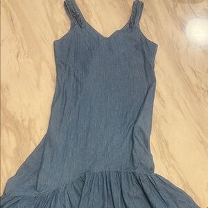 Blue Denim Sleeveless Dress